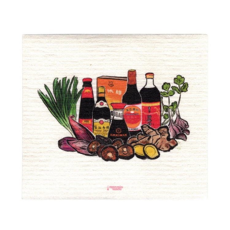 Asian Sauces Swedish Dishcloth For Kitchen