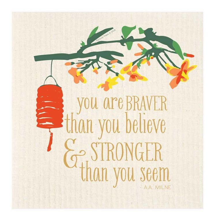 Braver Than You Believe Swedish Dishcloth