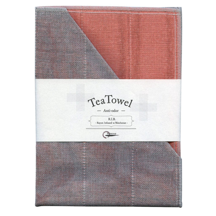 Japanese Binchotan Tea Towel, Naturally Anti-Odor - Coral