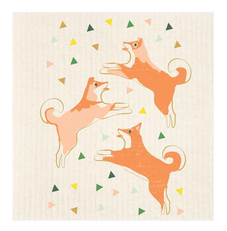 Dogs and Triangles Swedish Dishcloth