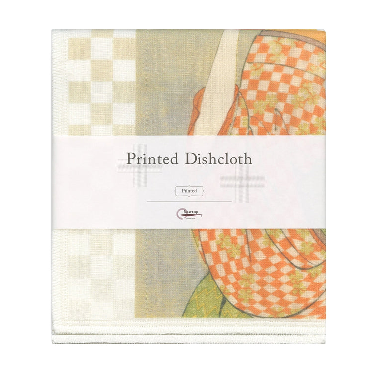 Japanese Dishcloth - Ukiyoe Woman in Kimono by Utamaro