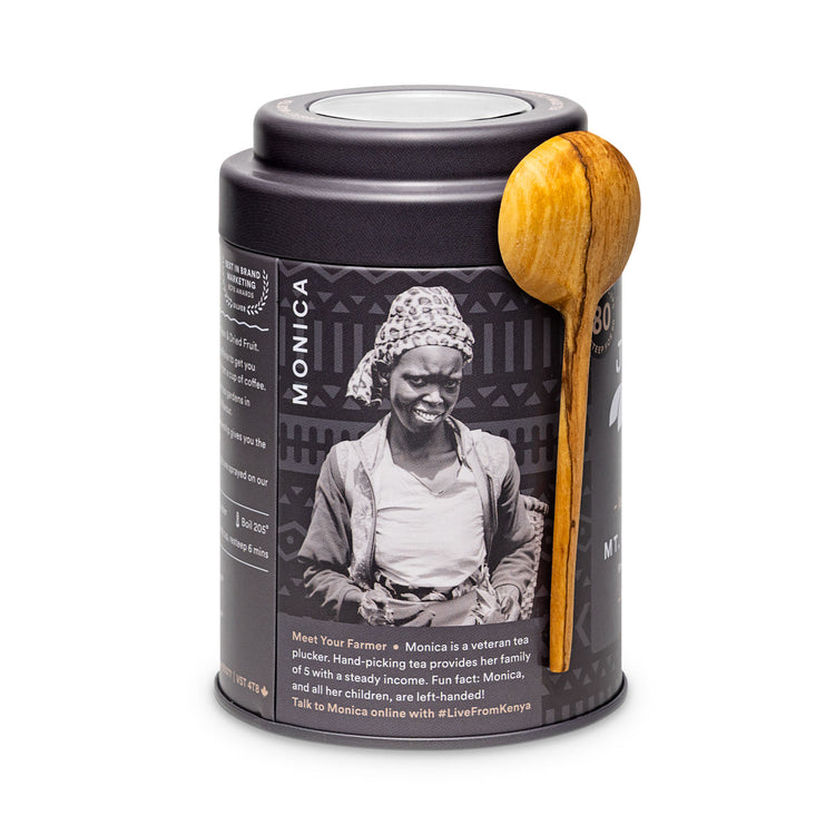 *NEW* Mt. Kenya Black Tin & Spoon - Organic, Fair-Trade Black Tea