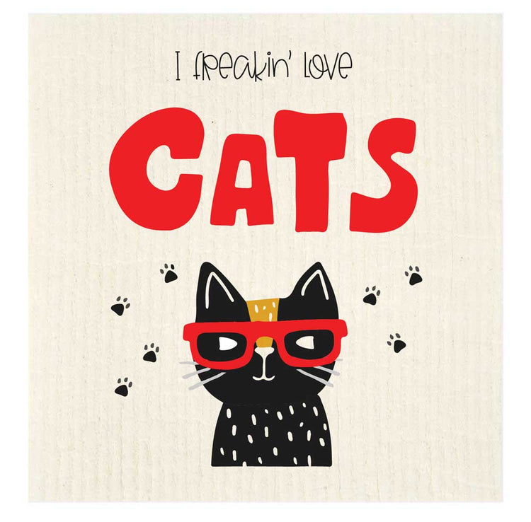 Freakin' Love Cats Swedish Dishcloth