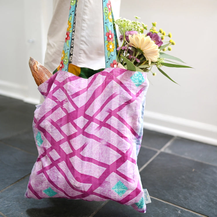 Fair Trade Sari Reversible Tote