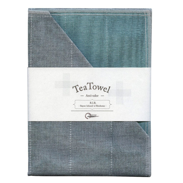 Japanese Binchotan Tea Towel, Naturally Anti-Odor - Turquoise