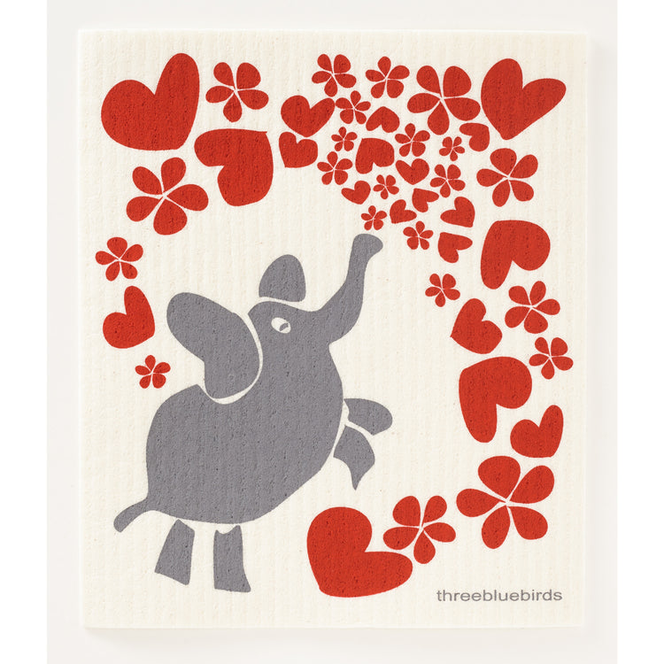 Elephant Love Swedish Dishcloth