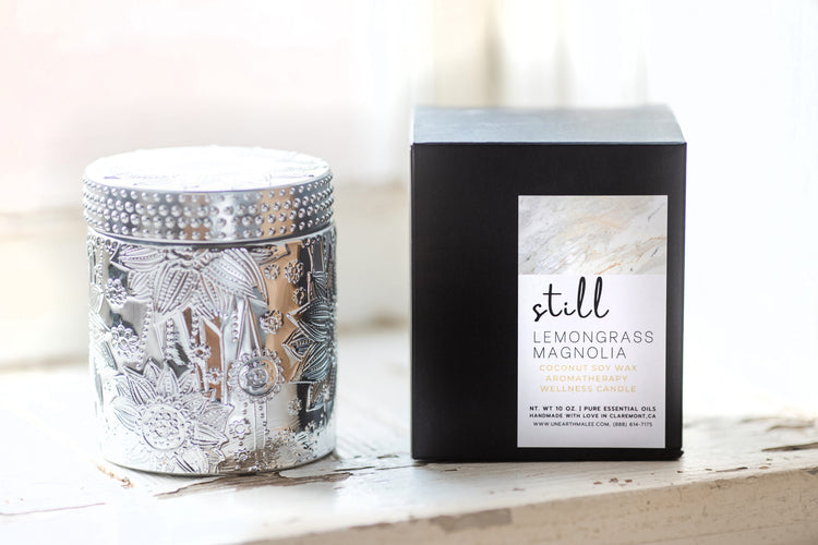 Lemongrass Magnolia Lotus Aromatherapy Candle, 10 oz.