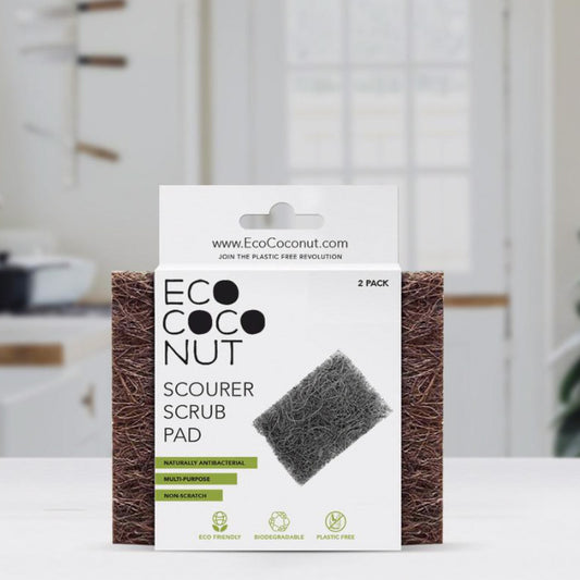 Eco Coconut Square Scouring Pads (2 Pack)
