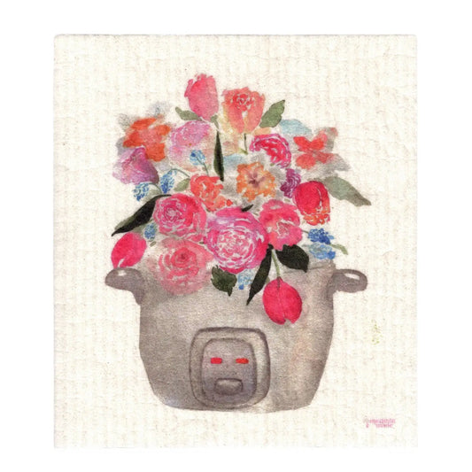 Rice Cooker Florals Swedish Dishcloth For Kitchen