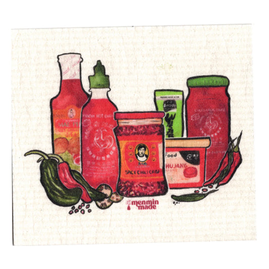 NEW* Asian Hot Sauces Swedish Dishcloth