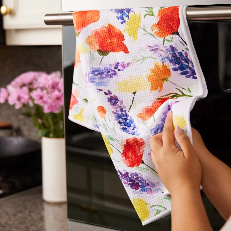 California Wildflowers Waffle Weave Towel