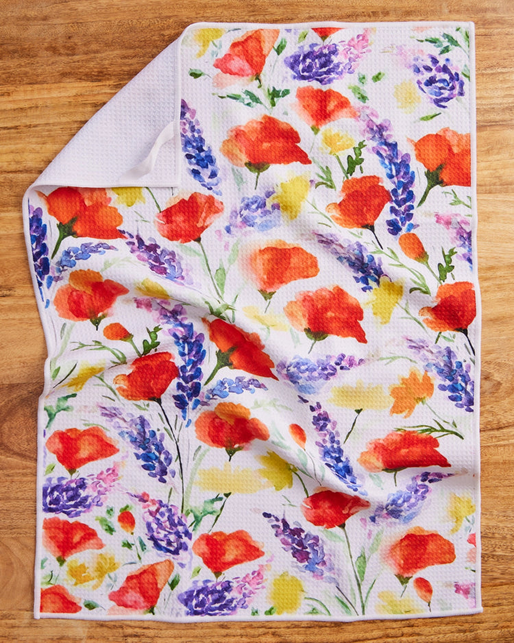 California Wildflowers Waffle Weave Towel
