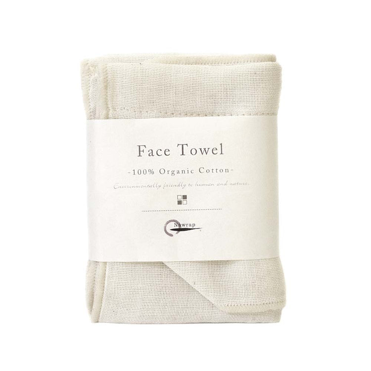 Japanese Organic Cotton Face Towel - Ivory