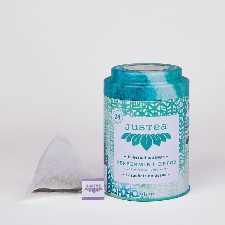 Peppermint Detox Tea Bag Tin - Organic Fair-Trade Herbal Tea