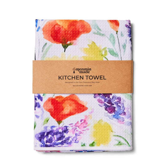 California Wildflowers Waffle Weave Towel