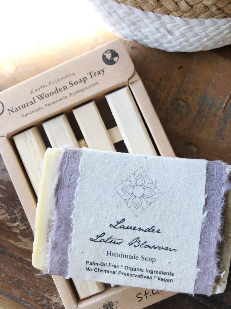 Lavender Organic Soap and Soap Dish Gift Set