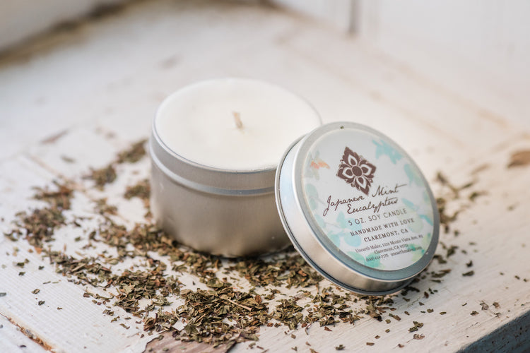 Japanese Mint Eucalyptus Travel Candle Tin