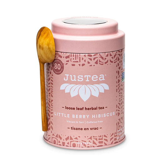 Little Berry Hibiscus Tin & Spoon - Organic, Fair Herbal Tea